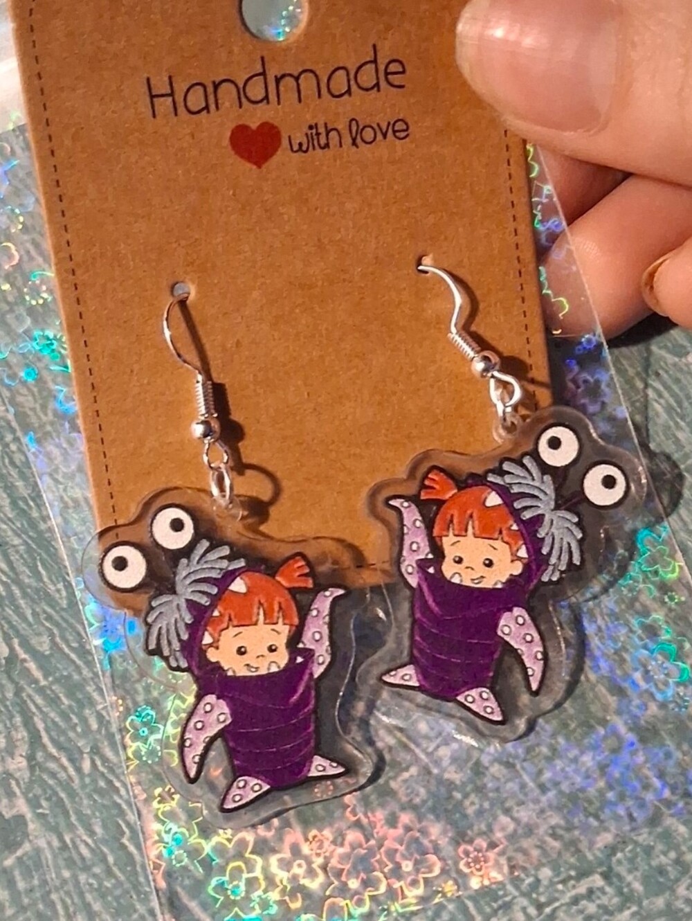 $8 Each Or Bundle 5/$20 Handmade Boo In Purple Costume Inspired Kids Earrings